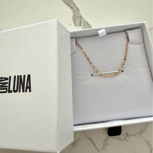 Oak and Luna ARIA MIRROR CHAIN NECKLACE GOLD PLATING 14 inch